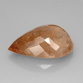 Quartz rutilé marron naturelle transparent, 83,74 ct, transparent / translucide