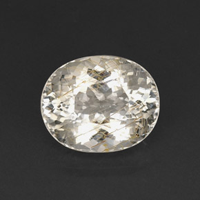 Quartz rutilé jaune naturelle coupe ovale, 18,65 ct, transparent