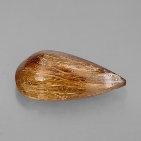 Quartz rutilé marron naturelle transparent, 4,38 ct, transparent / translucide
