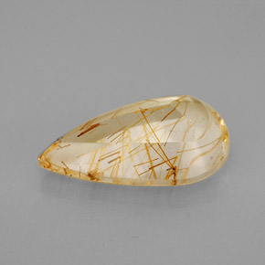 Quartz rutilé jaune naturelle en forme de poire, 4,10 ct, transparent