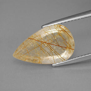 Quartz rutilé jaune naturelle transparent, 4,20 ct, transparent / translucide