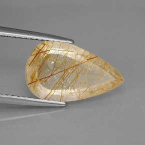 Quartz rutilé jaune naturelle transparent, 4,20 ct, transparent / translucide