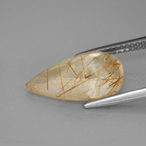 Quartz rutilé jaune naturelle transparent, 4,20 ct, transparent / translucide