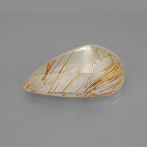 Quartz rutilé jaune naturelle en forme de poire, 5,90 ct, transparent