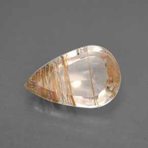 Quartz rutilé incolore naturelle en forme de poire, 3,41 ct, transparent