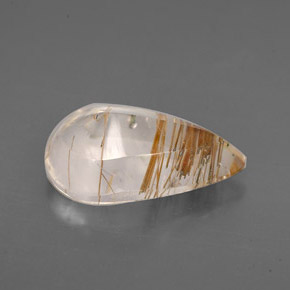 Quartz rutilé incolore naturelle en forme de poire, 3,41 ct, transparent