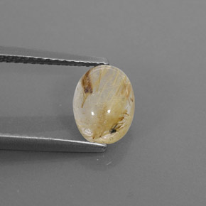 Quartz rutilé jaune naturelle transparent, 1,65 ct, transparent / translucide