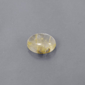 Quartz rutilé jaune naturelle coupe ovale, 1,51 ct, transparent