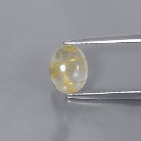 Quartz rutilé jaune naturelle coupe ovale, 1,51 ct, transparent