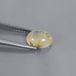 Quartz rutilé jaune naturelle coupe ovale, 1,51 ct, transparent