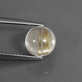 Quartz rutilé jaune naturelle coupe roude, 1,99 ct, transparent