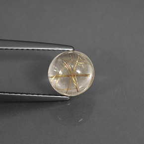 Quartz rutilé jaune naturelle coupe roude, 1,78 ct, transparent