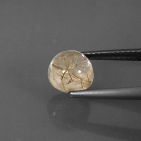 Quartz rutilé jaune naturelle coupe roude, 1,78 ct, transparent