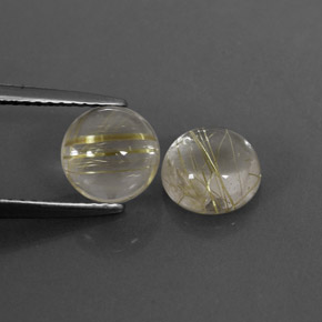 Achetez naturel ct jaune quartz rutilé gems, coupe roude, en provenance inde chez gemselect. en stock, livraison internationale!