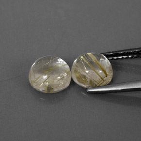 Achetez naturel ct jaune quartz rutilé gems, coupe roude, en provenance inde chez gemselect. en stock, livraison internationale!