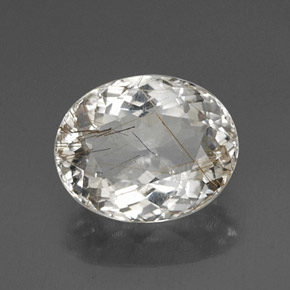 Quartz rutilé jaune naturelle coupe ovale, 4,54 ct, transparent