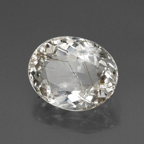 Quartz rutilé jaune naturelle coupe ovale, 4,54 ct, transparent