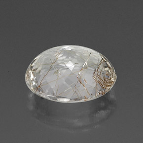 Quartz rutilé jaune naturelle coupe ovale, 4,54 ct, transparent
