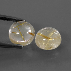 Achetez naturel ct jaune quartz rutilé gems, coupe roude, en provenance inde chez gemselect. en stock, livraison internationale!