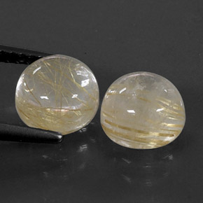 Achetez naturel ct jaune quartz rutilé gems, coupe roude, en provenance inde chez gemselect. en stock, livraison internationale!