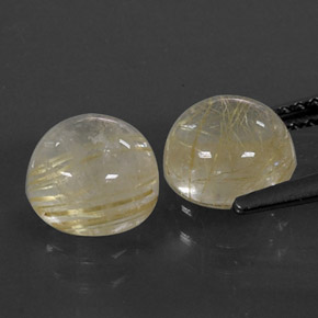 Achetez naturel ct jaune quartz rutilé gems, coupe roude, en provenance inde chez gemselect. en stock, livraison internationale!