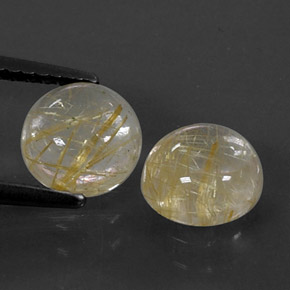 Achetez naturel ct jaune quartz rutilé gems, coupe roude, en provenance inde chez gemselect. en stock, livraison internationale!