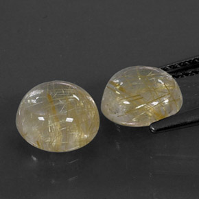 Achetez naturel ct jaune quartz rutilé gems, coupe roude, en provenance inde chez gemselect. en stock, livraison internationale!