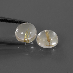 Achetez naturel ct jaune quartz rutilé gems, coupe roude, en provenance inde chez gemselect. en stock, livraison internationale!