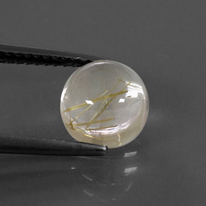Quartz rutilé jaune naturelle coupe roude, 2,57 ct, transparent