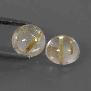 Achetez naturel ct jaune quartz rutilé gems, coupe roude, en provenance inde chez gemselect. en stock, livraison internationale!