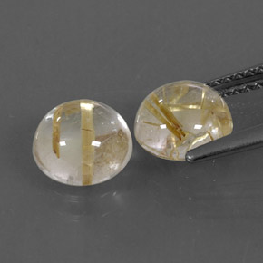 Achetez naturel ct jaune quartz rutilé gems, coupe roude, en provenance inde chez gemselect. en stock, livraison internationale!