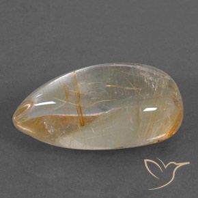 6.65ct Naturel Marron doré très clair Quartz rutile, En forme de poire, Transparent