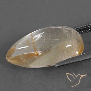 Quartz rutile Marron doré très clair naturelle En forme de poire, 6.65 ct, Transparent