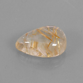 Quartz rutilé jaune naturelle en forme de poire, 7,12 ct, transparent