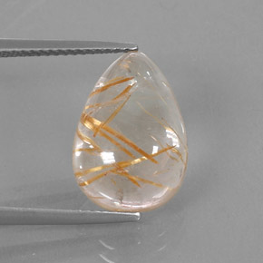 Quartz rutilé jaune naturelle en forme de poire, 7,12 ct, transparent