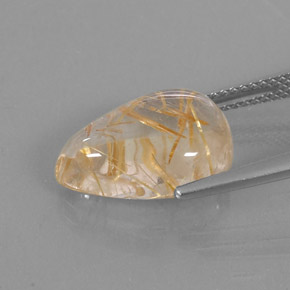 Quartz rutilé jaune naturelle en forme de poire, 7,12 ct, transparent