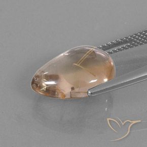 Quartz rutile Marron doré très clair naturelle En forme de poire, 6.41 ct, Transparent