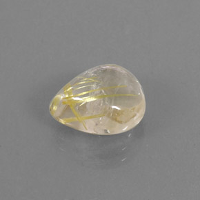 Quartz rutilé jaune naturelle en forme de poire, 4,61 ct, transparent