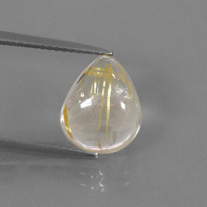 Quartz rutilé jaune naturelle en forme de poire, 4,61 ct, transparent