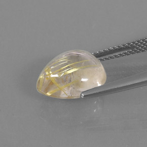 Quartz rutilé jaune naturelle en forme de poire, 4,61 ct, transparent