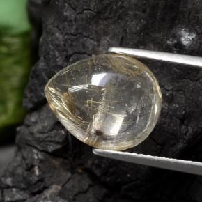 Quartz rutilé jaune naturelle en forme de poire, 6,56 ct, transparent