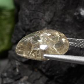 Quartz rutilé jaune naturelle en forme de poire, 6,56 ct, transparent