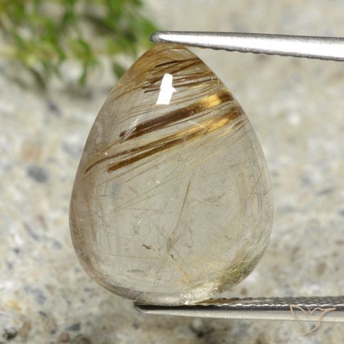 10.69ct Naturel Jaune clair Quartz rutile, En forme de poire, Transparent