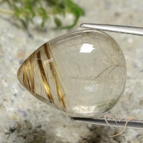 Quartz rutile Jaune clair naturelle En forme de poire, 10.69 ct, Transparent