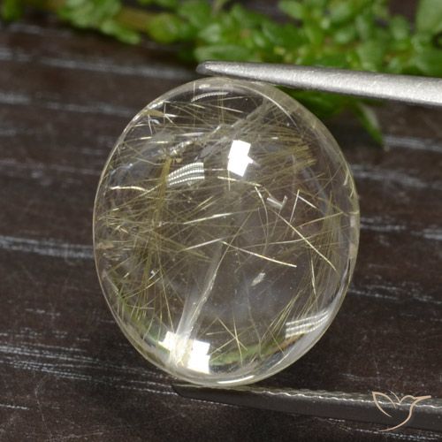Quartz rutilé doré naturelle coupe ovale, 11,77 ct, transparent