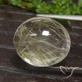 Quartz rutilé doré naturelle coupe ovale, 11,77 ct, transparent