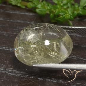 Quartz rutilé doré naturelle coupe ovale, 11,77 ct, transparent
