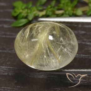 Quartz rutile Marron doré très clair naturelle ovale, 9.93 ct, Transparent