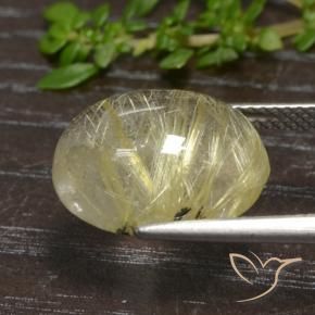 Quartz rutile Marron doré très clair naturelle ovale, 9.93 ct, Transparent