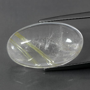 Quartz rutilé jaune naturelle coupe ovale, 12,47 ct, transparent